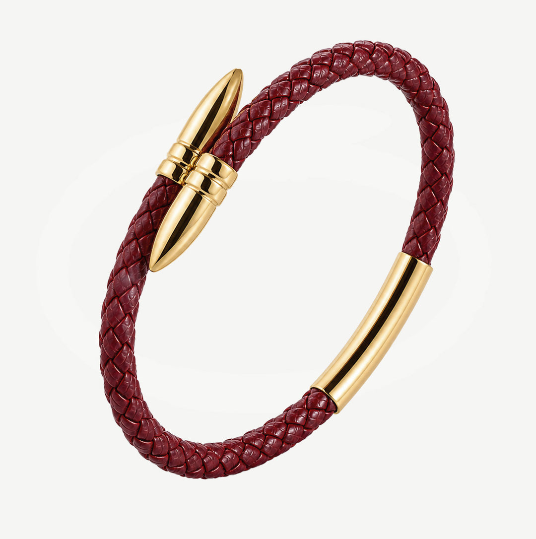 Signal Crimson Leather Bracelet