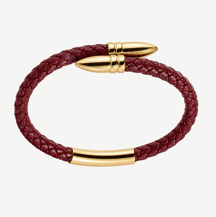 Signal Crimson Leather Bracelet