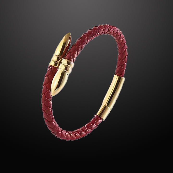 Signal Crimson Leather Bracelet