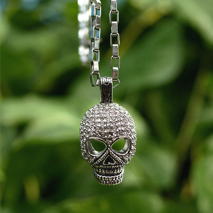 Skull Amulet with Pavé CZ Diamonds