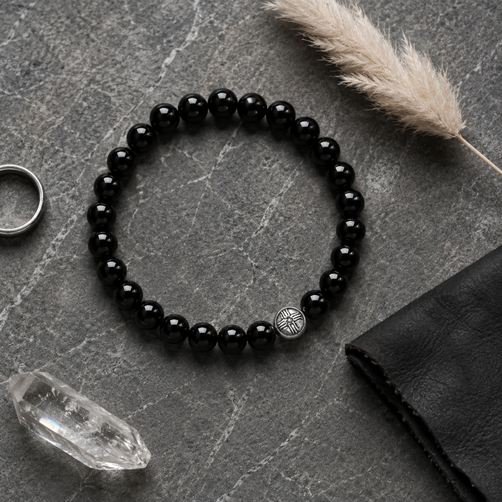Spiritual Beads Bracelet Black Onyx, 8mm
