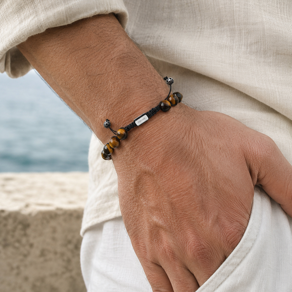 Vigor Tiger’s Eye Beads Bracelet, 10mm