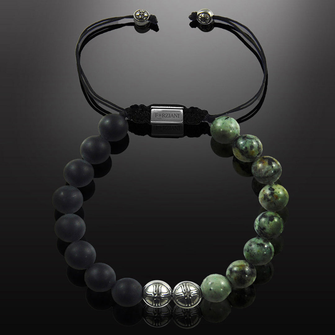 Green Jade Beaded Bracelet for Men, 10mm