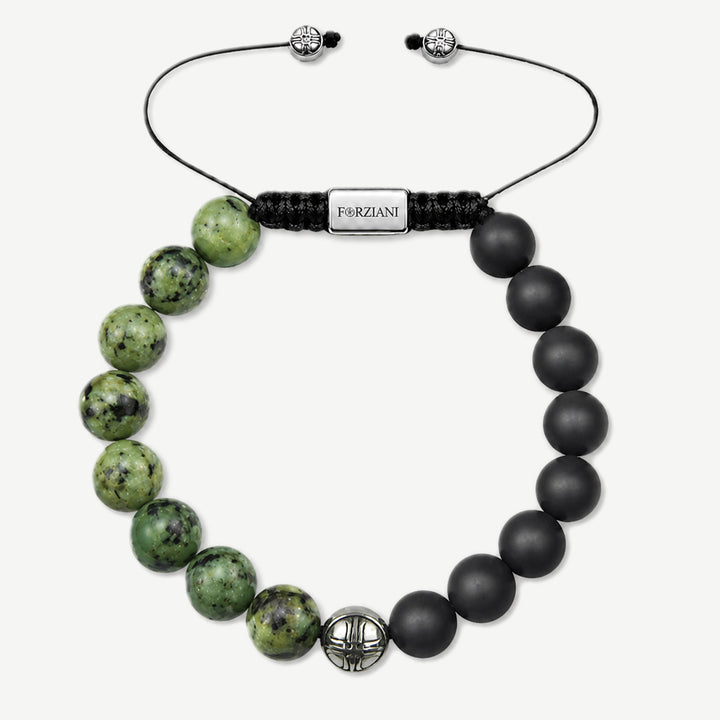 Zone Turquoise and Black Agate Beads Bracelet, 10mm