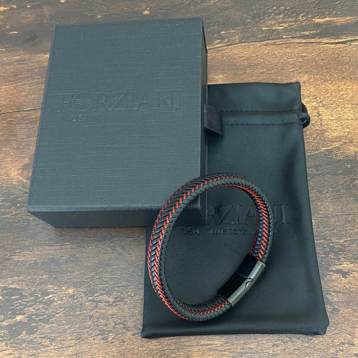 Astro Red Woven Leather Bracelet