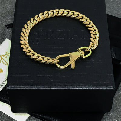 Crescent Link Chain Bracelet Gold - 8mm