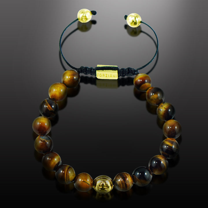 Resolve Tiger Eye Beads Bracelet Gold, 10mm
