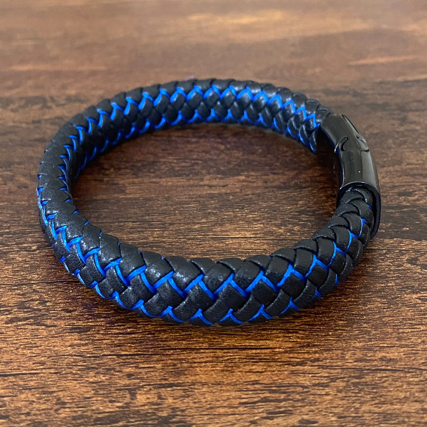 Nitro Blue Woven Leather Bracelet