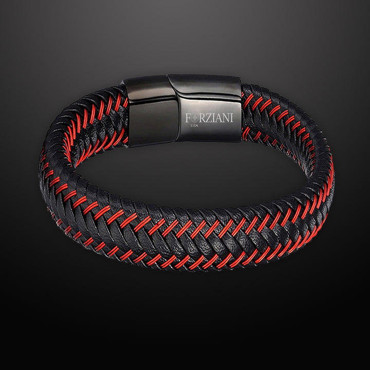 Astro Red Woven Leather Bracelet