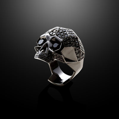 Empire Skull Ring With Black Pavé CZ Diamonds
