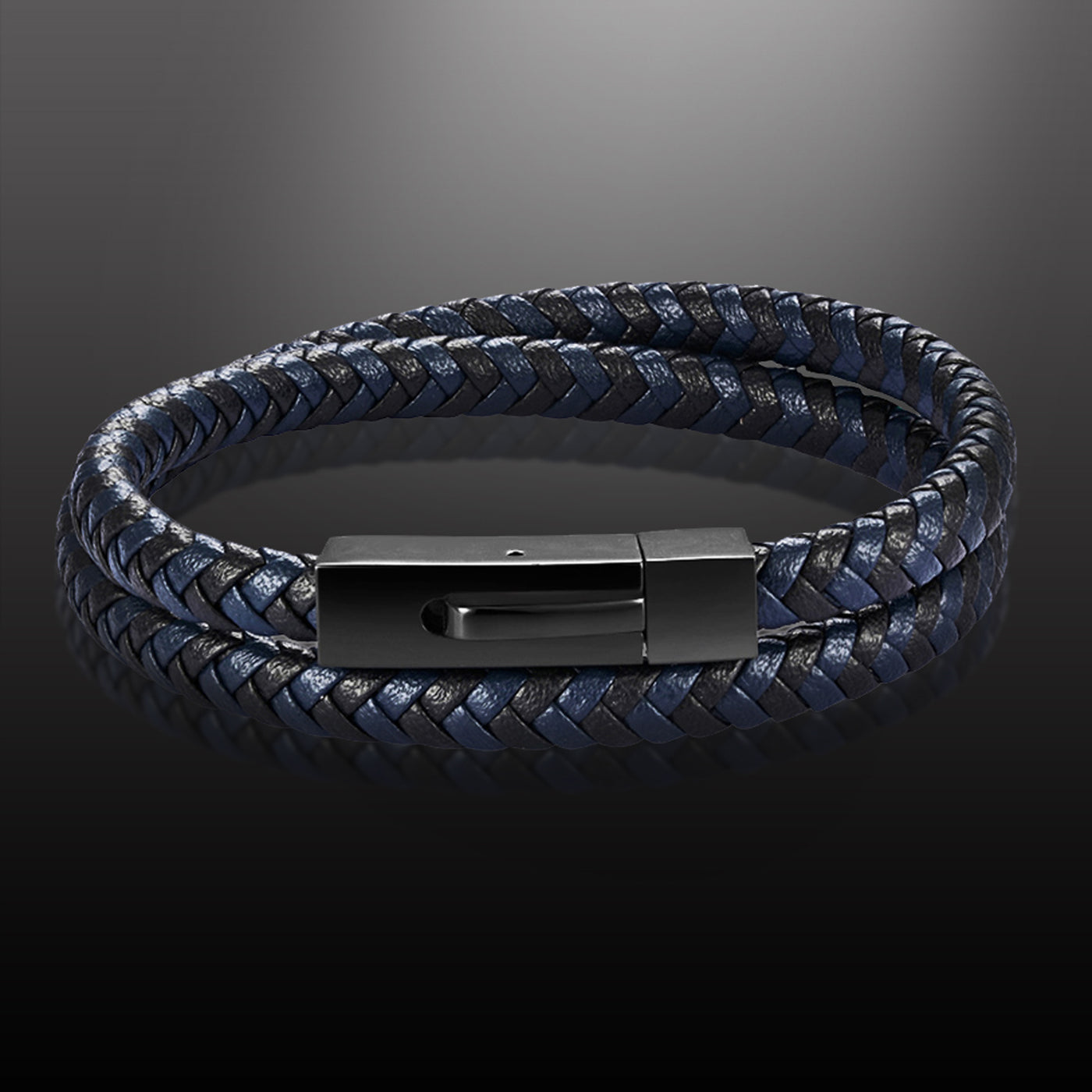 Chevron Braided Italian Leather Wrap Bracelet