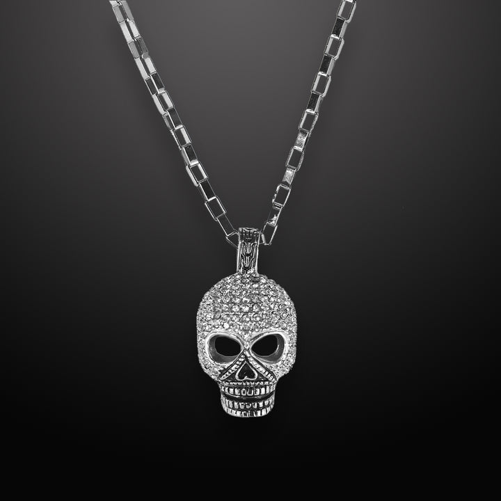 Skull Amulet with Pavé CZ Diamonds