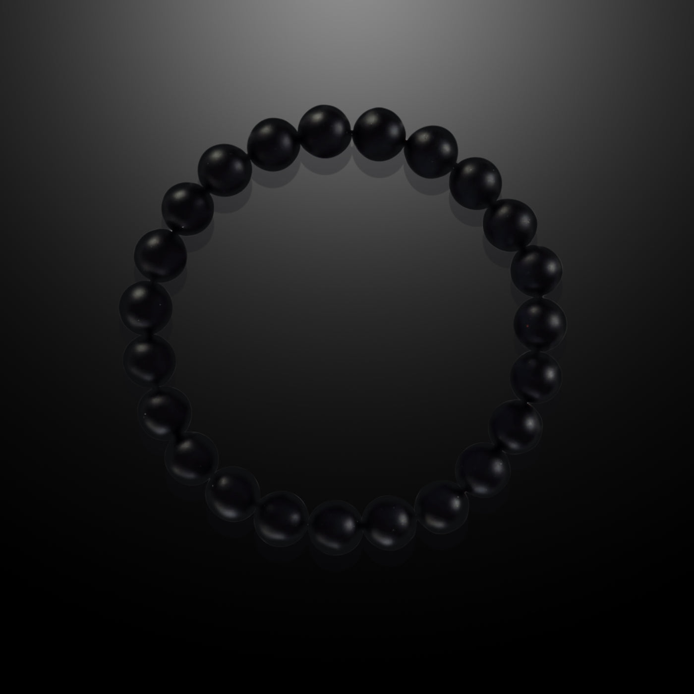 Earth Spirit Beaded Bracelet Black Agate, 8mm