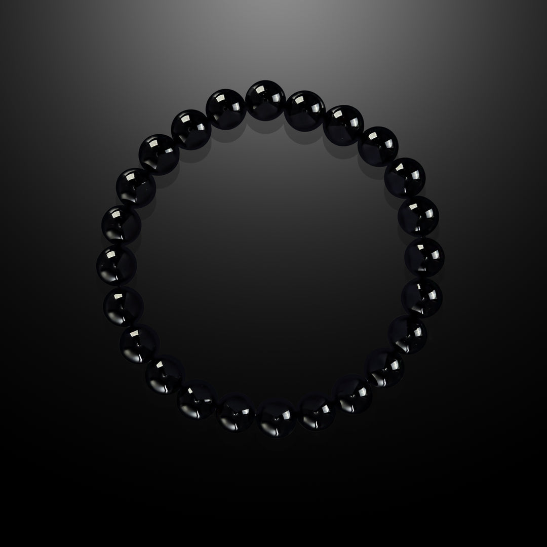 Earth Spirit Beaded Bracelet Black Onyx, 8mm