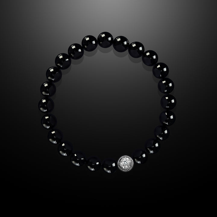 Spiritual Beads Bracelet Black Onyx, 8mm