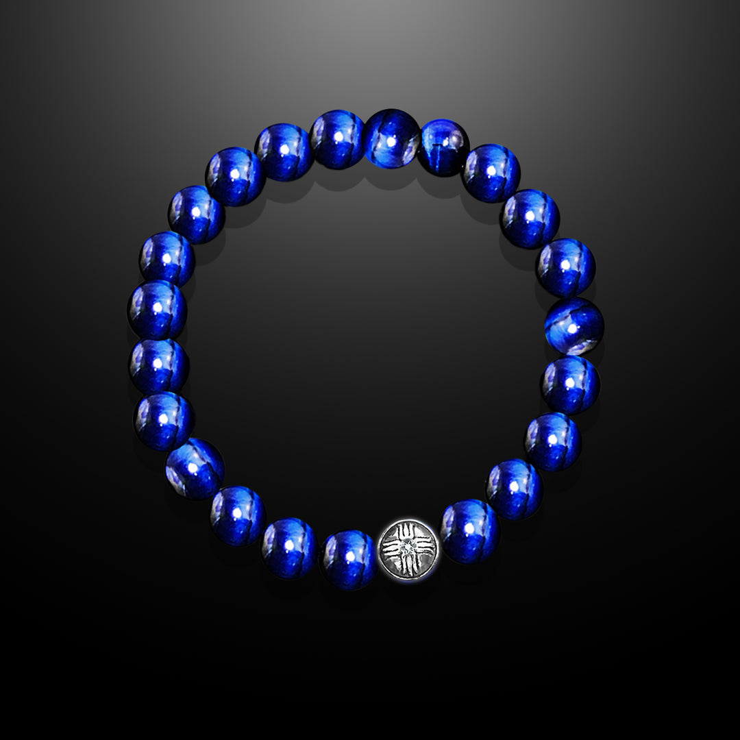 Spiritual Beads Bracelet Blue Tiger's Eye, 8mm