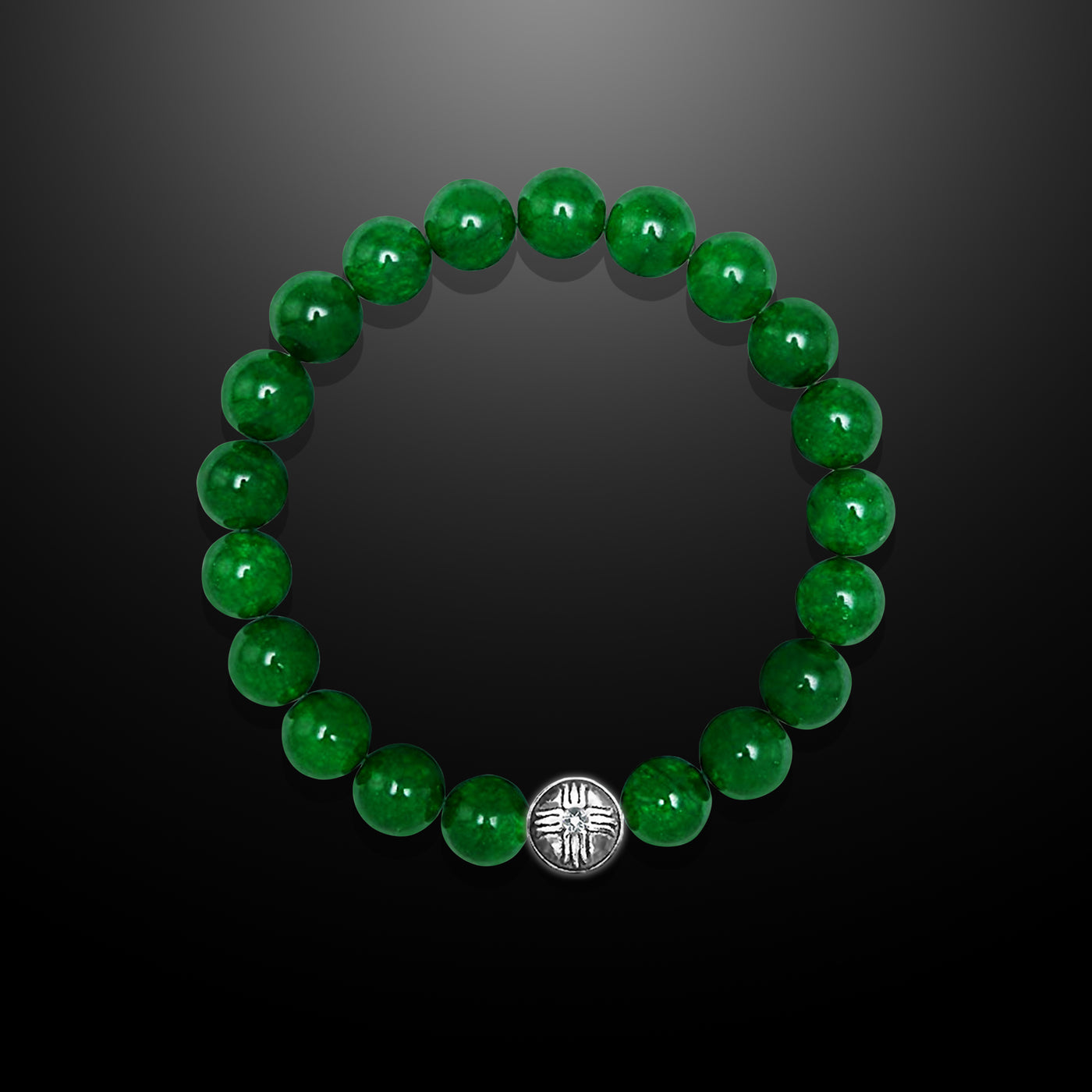 Power Beads Bracelet Green Jade, 10mm