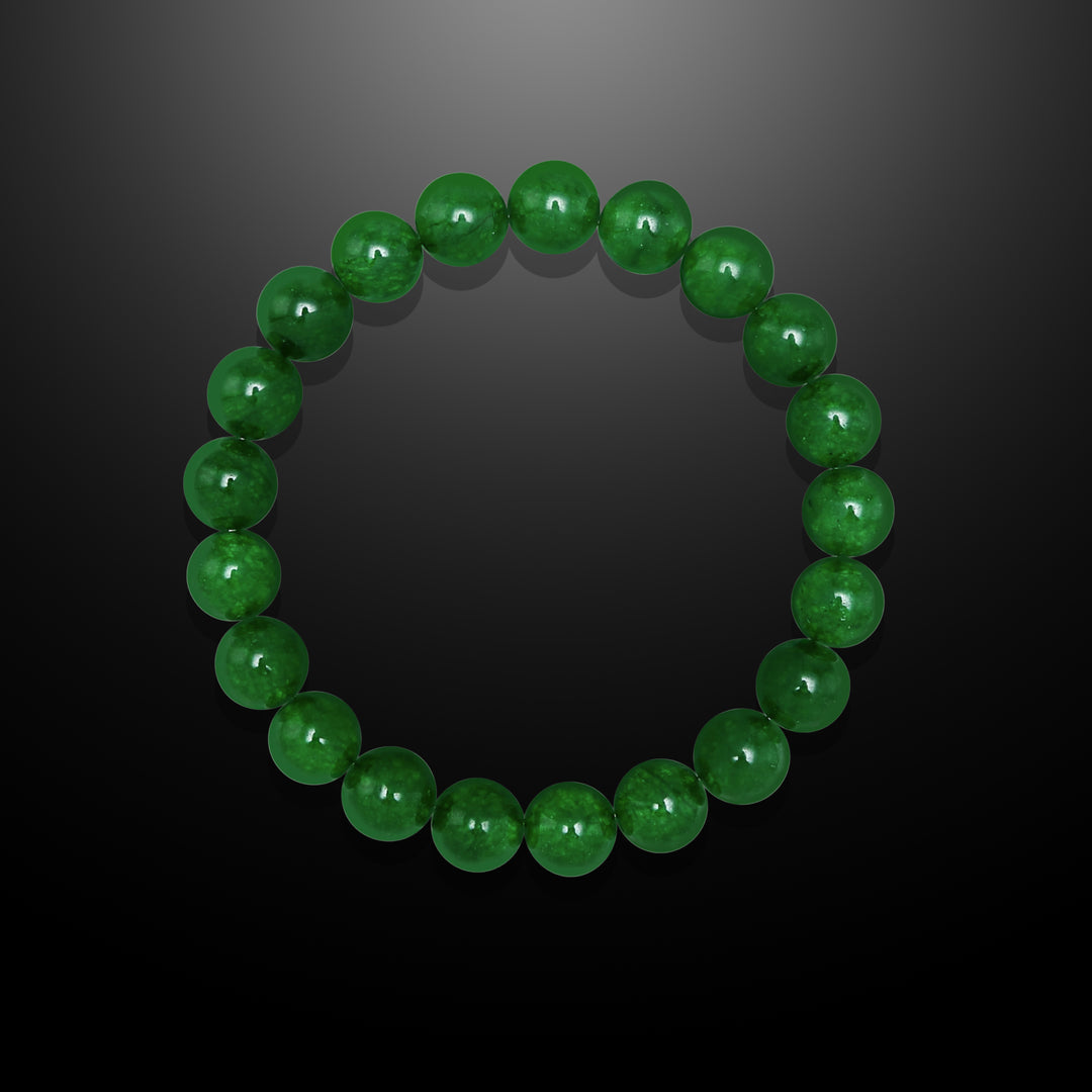 Earth Spirit Beaded Bracelet Green Jade, 8mm