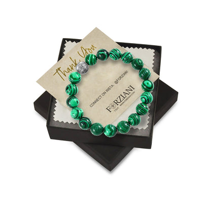Power Beads Bracelet Malachite, 10mm