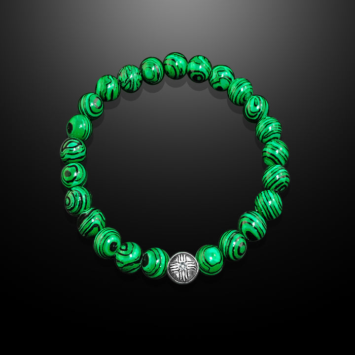 Spiritual Beads Bracelet Malachite, 8mm