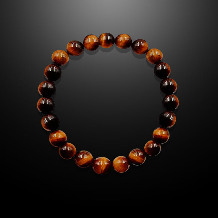 Earth Spirit Beaded Bracelet Red Tiger's Eye, 8mm