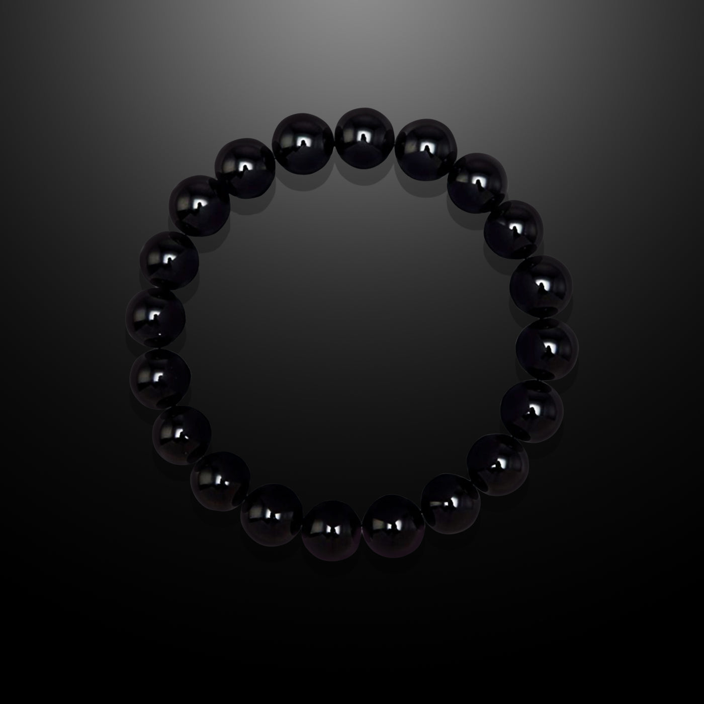 Black Onyx Beaded Bracelet for Men, 10mm