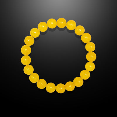 Yellow Jade Beaded Bracelet for Men, 10mm