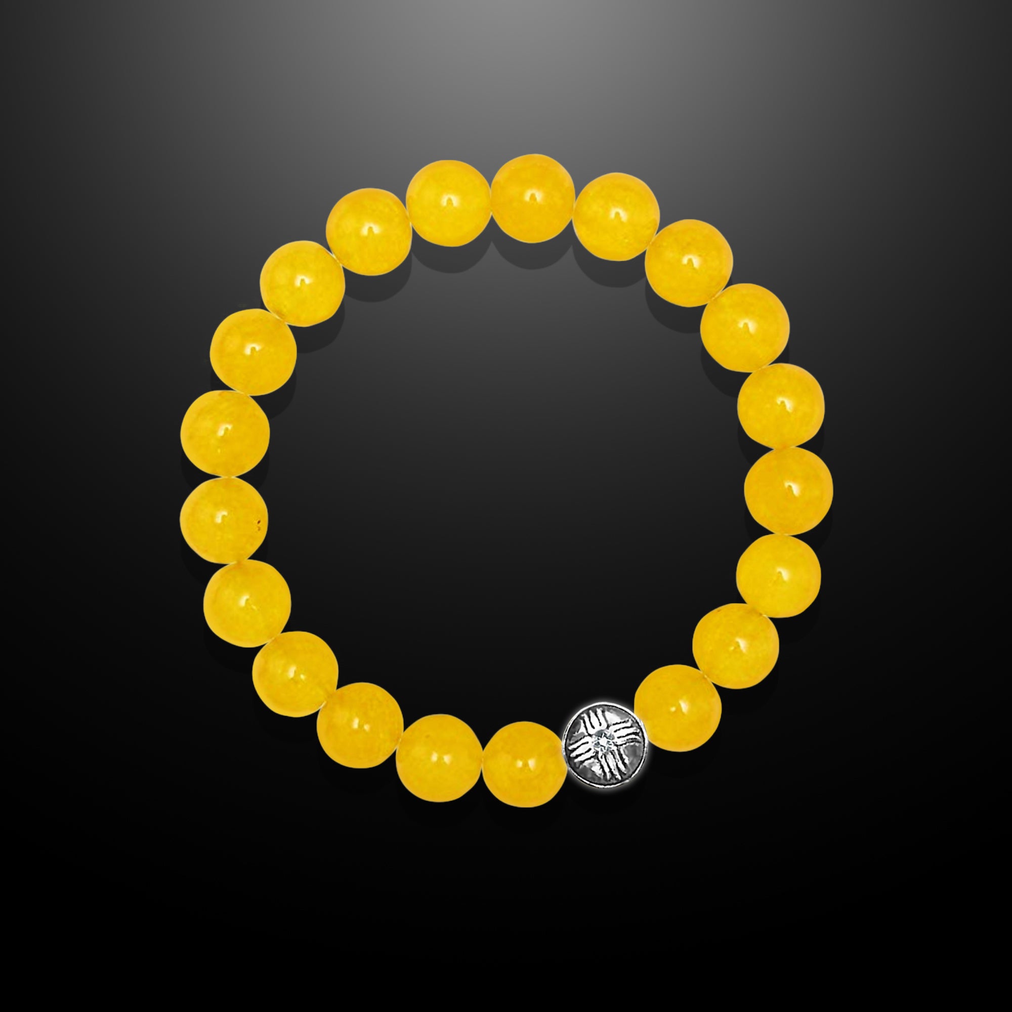Yellow Jade Beaded Bracelet for Men, 10mm – Forziani