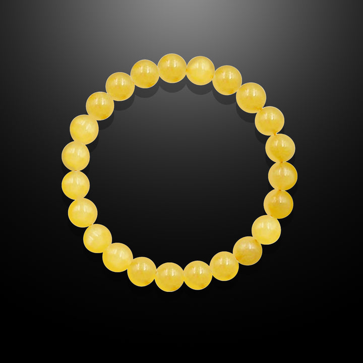 Earth Spirit Beaded Bracelet Yellow Jade, 8mm