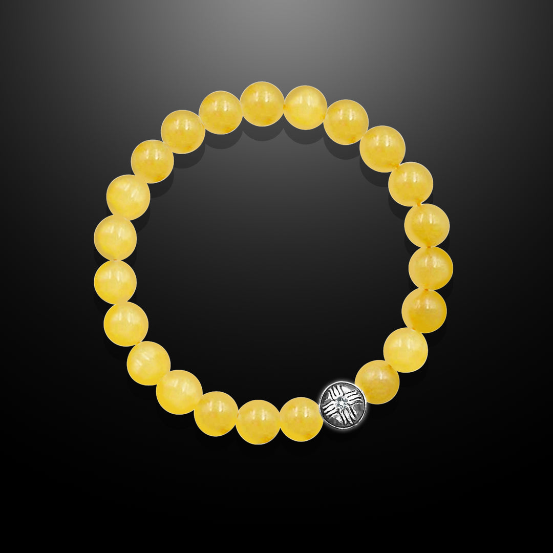 Spiritual Beads Bracelet Yellow Jade, 8mm