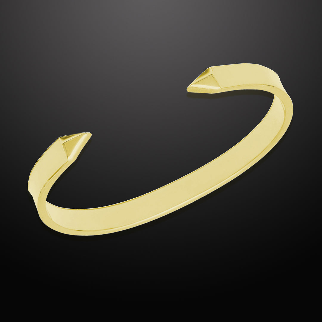 Minimal Men's Flat Cuff Bracelet Gold