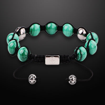 Luck and Fortune Malachite Beads Bracelet, 10mm