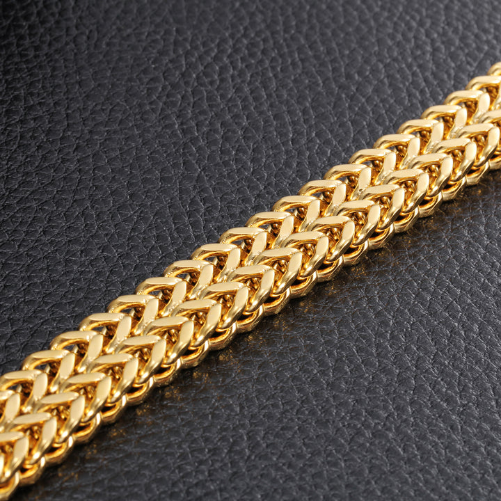 Chevron Woven Link Bracelet Gold - 12mm