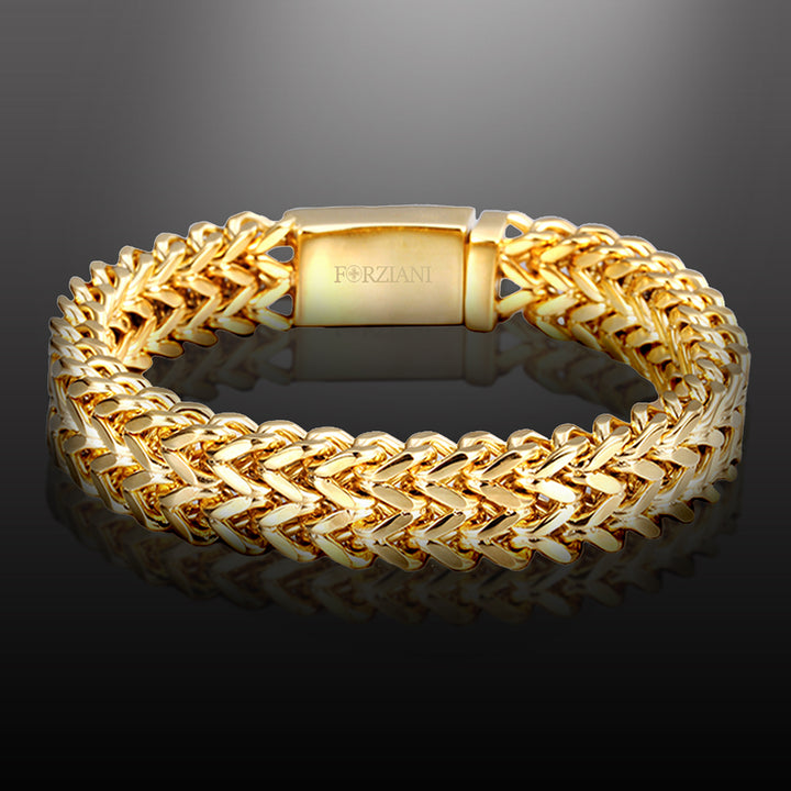 Chevron Woven Link Bracelet Gold - 12mm