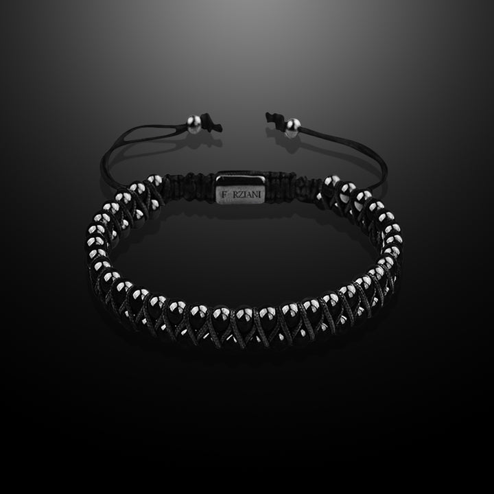 Hematite Double Row Woven Bracelet