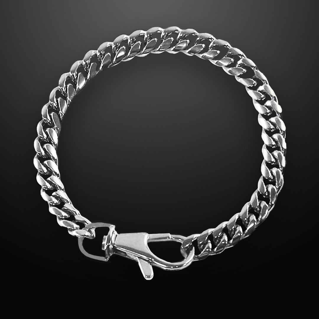 Crescent Link Chain Bracelet Silver - 8mm