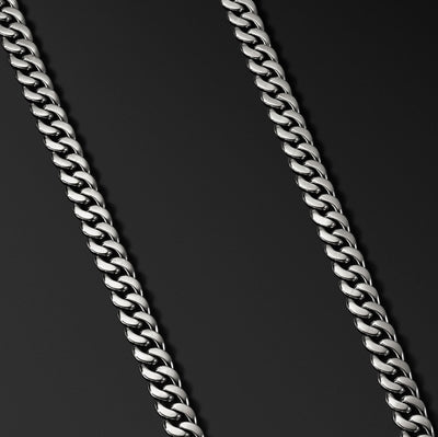 Crescent Link Chain Necklace Silver - 8mm
