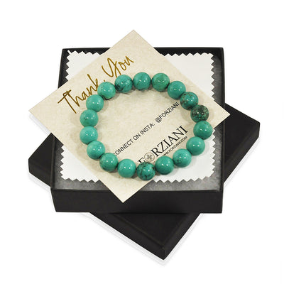Turquoise Beaded Bracelet for Men, 10mm